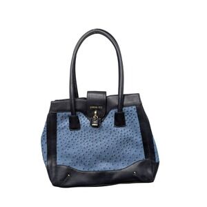 London Fog Light Blue & Dark Blue Leather Lark Shoulder Purse